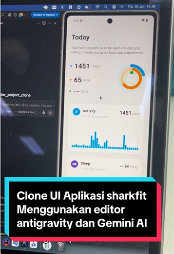 Clone UI Aplikasi sharkfit Menggunakan editor antigravity dan Gemini AI #flutter #fyp #fypシ゚viral #coding #