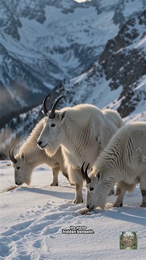 How Mountain Goats Find Food Under snow ❄️ 🌨️ #documentary #animalplanet #explorewildlife