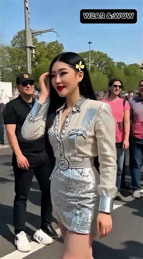 Model Wears Y2K Mini Dress in Paris 😂 2000s Fashion Returns Near the Eiffel Tower!