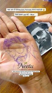 Realistic Portrait Mehndi on Palm 😍 | Step by Step Portrait Drawing Tutorial | Advance Figure Course