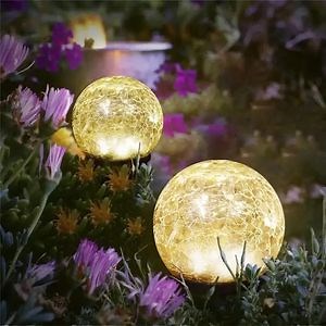 [Hot Item] 2024 Burst Crystal Ball Design LED Solar Glass Ball Garden Decorative Lights