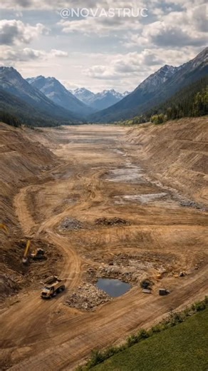 Novastruc on Instagram: "Building something this massive is unreal 😮🌊 From an empty valley to a giant water dam. Real machines. Real engineering. #EngineeringLife #ConstructionInspo #HowItsBuilt #Infrastructure #SatisfyingBuild"
