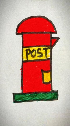 Post box drawing with letter E #drawing #art #shorts