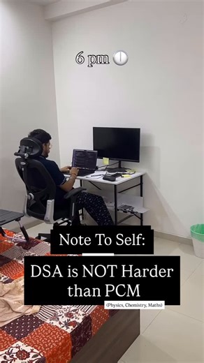 Pratham Kohli | Senior AI Engineer | Your Big Bro in Tech ❤️ on Instagram: "Note To Self: DSA is not harder than PCM ( Physics, Chemistry, Maths ) . . If I was able to prepare for JEE Mains, I can do this too 🙌🏻 . . Save this reel to remind yourself that you can do this too! . . Share with your friends who have given up on DSA . . . . . . . . . . . . . . . . . { dsa , placements , freshers , jobs , interview , computer science , computer engineering , IT , Tech , data structures and algorithms