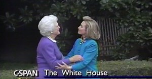 Barbara Bush and Hillary Clinton Photo Opportunity