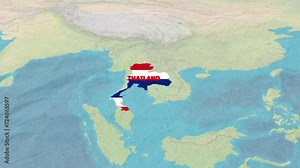 Exploring Thailand's Map with Flag.