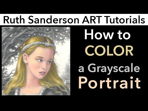 Colored Pencil Tutorial over a Grayscale Portrait