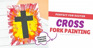 Easter Cross Painting for Kids - with a Fork! - My Joy-Filled Life