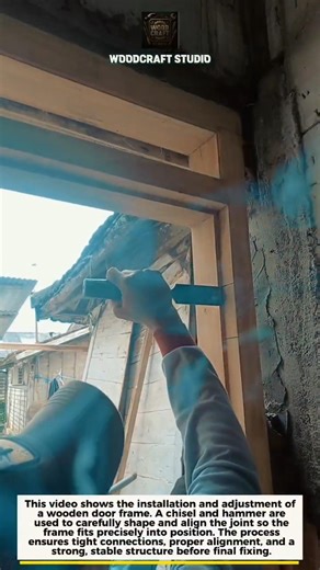 Perfect Door Frame Joint Using Chisel and Hammer #woodworking #carpentry #construction Method HD!!!!