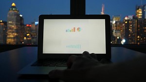 Business Person Working on Laptop Computer Accounting Finance