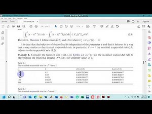 Lecture 08: 2 of 3 MATLAB code for Numerical Fractional Integration (Modified Trapezoidal Rule)