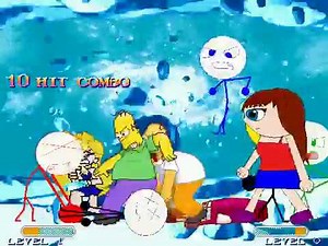 Mugen Team Homer Simpson vs Carlos the Stickman X4
