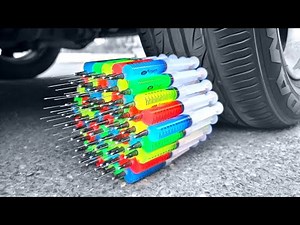 Running Over Stuff With ASMR Car Satisfying | Car vs Orbeez, Toys, Slime, Balloons