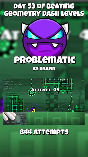 beating geometry dash levels day 53 - Problematic by Dhafin #geometrydash #gd #game #easydemon #problematic