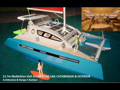 13.7m Multichine Hull ALUMINIUM SAIL CATAMARAN & INTERIOR Architecture & Design A Rochian