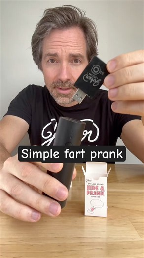 Plug and play fart prank. Powered by USB. Just plug and wait.