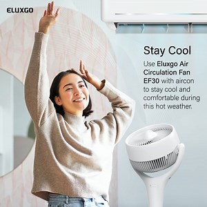 An air circulation fan can be used in conjunction with an air conditioner to help keep a room cool during hot weather. The fan helps to circulate the cooled air from the air conditioner and distribute it throughout the room. This will keep the room remains cool and comfortable 😄👍🏻 #aircirculationfan #fans #staycool #cool #hotweather Eluxgo Air Circulation Fan EF30 is available at Eluxgo online store: sg.eluxgo.com. Also available at Shopee and Lazada Follow us for more at tiktok @eluxgo Also,