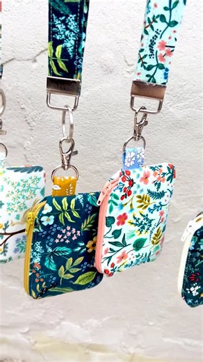 Rifle Paper Co. Fabric Key Fob Mini Zip Pouch: Card /airpod Holder. Small Floral Wallet/wristlet. Nano Coin Case With Clip for Keys - Etsy