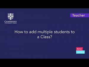 How to add multiple students to a Class?