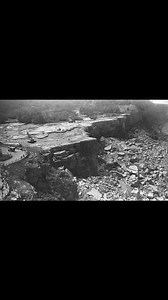 Niagara Falls without water, 1969 For six months in 1969 North Americas most iconic waterfall was purposely “de-watered”. This was done by the US army corps of engineers, because they wanted to conduct a geological survey of the falls’ rock face. They were concerned that it was becoming too destabilized from erosion. In order to do this the army had to built a 600ft (182 m) dam across the Niagara River. This dam consisted of 27,800 tons of rock. In November 1969 in front of 2,650 spectators, the