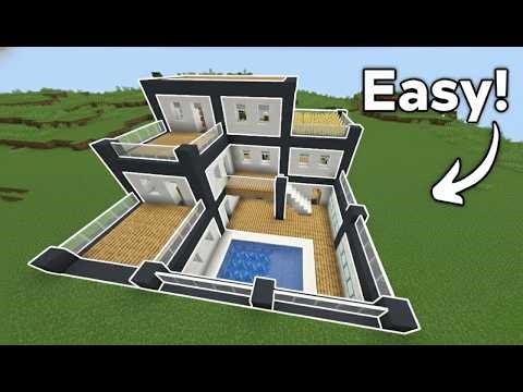 Easy Minecraft Modern House Tutorial (No Mods, Survival Friendly)