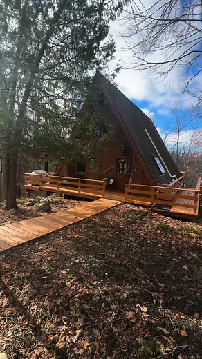 1.3K views · 213 reactions | Looking for the ultimate cozy A-frame Airbnb in Michigan? ️ We were the first guests to stay at Sunshine Chalet in Gaylord, MI a romantic cabin with a hot tub, sauna, and fireplace. It’s the perfect Michigan winter getaway or weekend escape for couples. Save this for your next northern Michigan trip  #travel #airbnb #couple #travel #michigan #cabin | Jennamira | Facebook