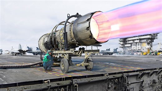 US conducts jet engine test on aircraft carrier at sea