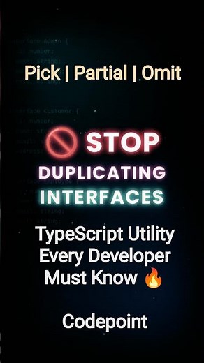 3 Typescript Utility Types Every Developer Must Know ! #javascript #codepoint #codingtutorial
