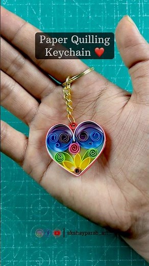 Paper Quilling Heart Shaped Keychain ❤️ | Beautiful Quilling Keychain ideas #quilling #keychain
