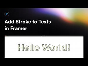 How to : Add Stroke to texts in Framer Websites!