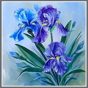 25K views · 666 reactions | Iris Flower Acrylic Painting Color used : Cobalt blue, Violet, Lemon yellow, Sap green, White, Light green, Ultramarine blue Canvas : 20cm x 20cm IG : @eldrawingarts #acrylicpainting #artist #artwork #art #painting #eldrawingarts #flowerpainting | El Drawing Arts | Facebook
