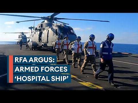 Inside the UK military's 'hospital ship' with 100 medical beds on board