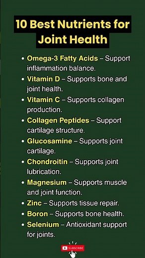 10 Best Nutrients for Joint Health