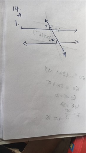 The image shows two parallel lines intersected by a transversal... | Filo