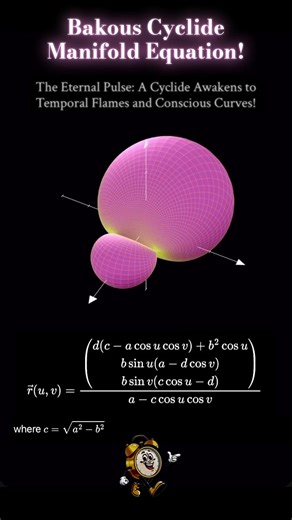🌌 Witness the seamless metamorphosis of cosmic curvature as ancient geometries rebirth into higher-dimensional forms governed by time-force itself. 🔄 From spindle to horn to ring, each transition reveals the hidden topological freedom embedded within the Bakous field. ⚛️ What appears as pure mathematical elegance is in truth the visible signature of temporal acceleration sculpting timespace. 🌟 Observe how a single continuous surface can enclose multiple disconnected regions of causality. 🌀 T