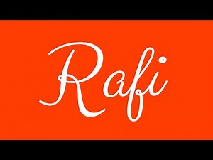 Learn how to Sign the Name Rafi Stylishly in Cursive Writing