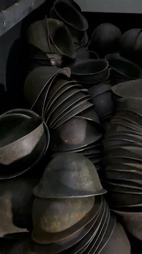 Over 900 WW2 British, European and US helmets all wedged into one van!