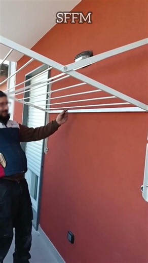 Foldable Wall-Mounted Metal Drying Rack 3676 – Practical Clothes Drying Solution