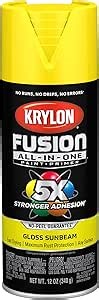 Krylon Fusion All-In-One Adhesive Spray Paint for Indoor/Outdoor Use, 12 oz, Sunbeam
