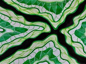 Green Flow Zentangle Art – Relaxing Abstract Line Drawing