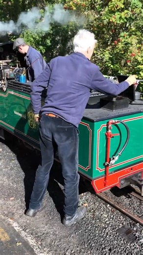 Britain's OLDEST 15" Gauge Steam Loco - River Irt Taking on Water
