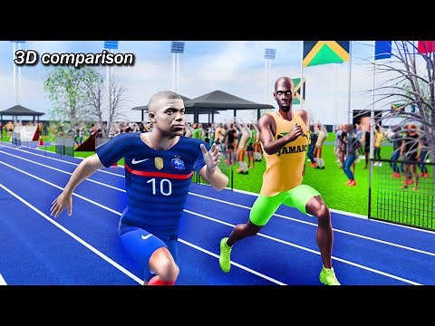 Mbappe VS UsainBolt ( Speed Comparison 3d)