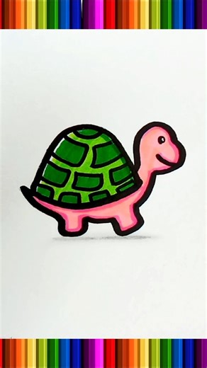 Cute Easy Turtle Drawing 😍🐢 #trending #drawing #shorts