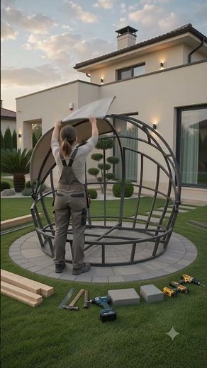 She Built a Luxury Backyard Dome Daybed From Scratch! 😍 #diy #home