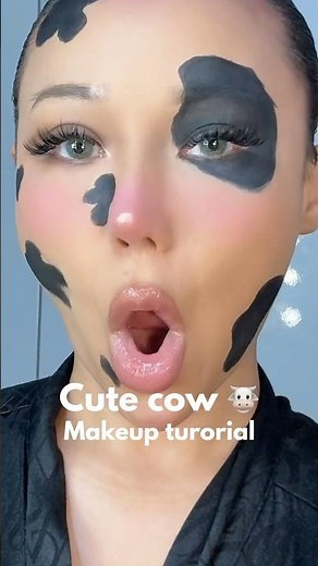 Cute cow makeup tutorial 🐮 #makeup #halloween #makeuptutorial