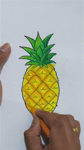 Easy Pineapple Drawing 🍍 | Step by Step for Kids