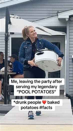 If there is a pool—-you need baked potatoes. #poolparty #summervibes | Katie Myers