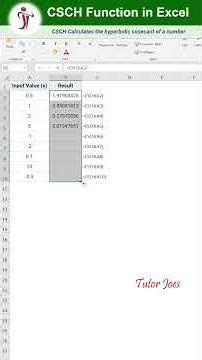 CSCH in Excel
