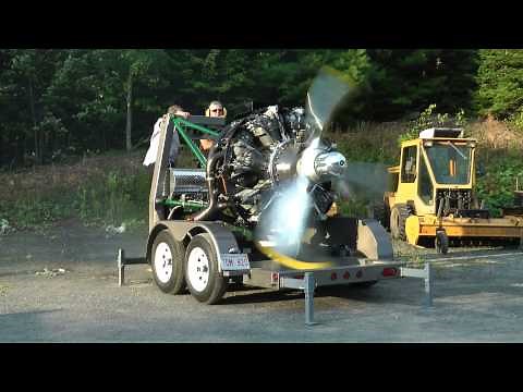Curtiss Wright R-2600 Radial Engine First Start