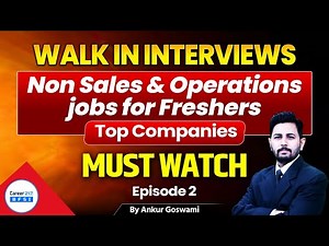 Non-Sales & Operation Jobs for Freshers | Walk-In Hiring 2025 | Career BFSI 247
